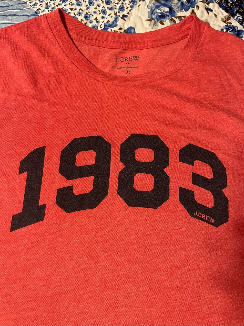 J. Crew Red Short-Sleeve '1983' Graphic Tee